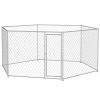PawHut Outdoor Dog Run 13.4 x 11.5 ft with Lockable Door for Medium Large Dogs Silver
