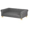 PawHut Medium Large Dog Couch Bed, Pet Sofa with Removable Seat Cushion and Elevated Base, Dark Gray