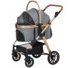 PawHut 3 in 1 Dog Stroller with Detachable Cabin, 4 Wheel Folding Lightweight Pet Stroller for Small Dogs, Gray