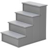 PawHut Pet Stairs Small Dog Steps for Couch Bed with Cushioned Cover Grey