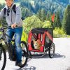 Aosom Dog Bike Trailer, Red & Black Pet Cart Wagon, Large Wheels for Off-Road Adventures with Your Pet