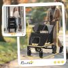 PawHut Pet Stroller Dog Cat Carriage One Click Fold with Universal Front Wheels Shock Absorber Brakes Storage Bags Mesh Window