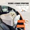 Console Dog Car Seat, Center Console Dog Booster Seat for Small Dog, Pet Car Seat for Car Armrest with Clip-On Leash, Adjustable Straps